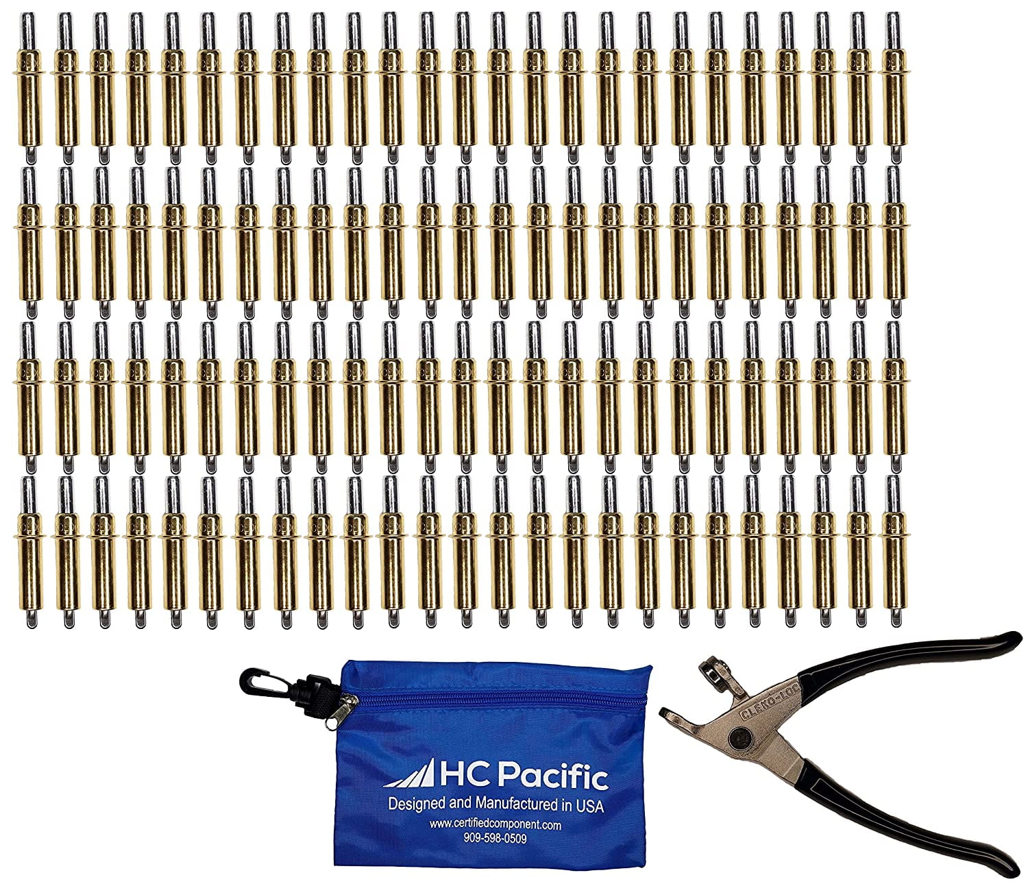 100 Pezzi Fermagli Per Lamiera Cleco 3/16" | Pinze Di Fissaggio Con Borsa In Rete, Presa 0-1/4", K2S100 - 4