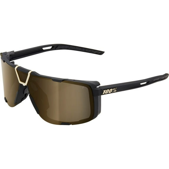 100% Eastcraft Sunglasses (OSFM, Soft Tact Black / Gold Mirror Lens)