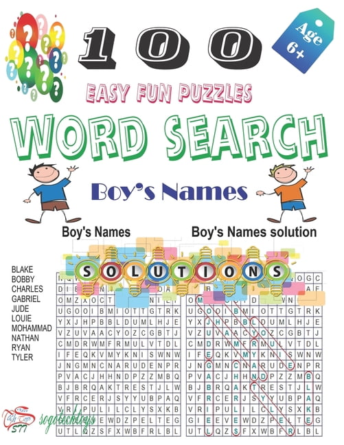 100 Easy Fun Puzzeles Word Search Boy's Names: A word puzzle ...
