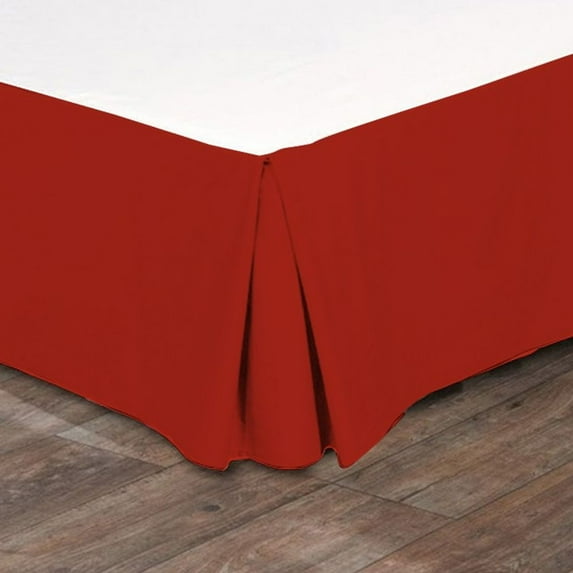 100% Egyptian Cotton 1 PCs Box Pleated BedSkirt 18 inches (Blood Red,Queen)