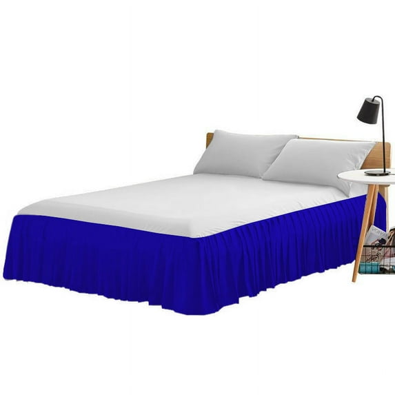 100% Egyptian Cotton 1 PCs Ruffled BedSkirt 18 inches (Egyptian/Royal Blue,Full)
