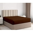 thumbnail image 1 of 100% Egyptian Cotton - 1 Piece Fitted Sheet with 12 Inch Deep Pocket, 600 Thread Count, All Around Elastic Fitted Bedsheet, Super Soft and Luxury- Chocolate Solid, Twin-XL Size, 1 of 5