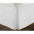 thumbnail image 1 of 100% Egyptian Cotton 1000 Thread Count 1 Piece Box Pleated Bed Skirt Premium Luxury 21" Inch Deep Pocket Hotel Quality Bed Skirt King Size (78"X80") - White Stripe, 1 of 3