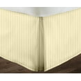 thumbnail image 1 of 100% Egyptian Cotton 1000 Thread Count 1 Piece Box Pleated Bed Skirt Premium Luxury 21" Inch Deep Pocket Hotel Quality Bed Skirt RV King Size (72"X80") - Ivory Stripe, 1 of 3