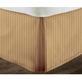 thumbnail image 1 of 100% Egyptian Cotton 1000 Thread Count 1 Piece Box Pleated Bed Skirt Premium Luxury 21" Inch Deep Pocket Hotel Quality Bed Skirt Short King Size (72"X75") - Taupe Stripe, 1 of 3