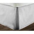 thumbnail image 1 of 100% Egyptian Cotton 1000 Thread Count 1 Piece Box Pleated Bed Skirt Premium Luxury 21" Inch Deep Pocket Hotel Quality Bed Skirt Short Queen Size (60"X75") - Silver Stripe, 1 of 3