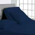 thumbnail image 1 of 100% Egyptian Cotton - 1000 Thread Count Sheets for Adjustable Beds - 15" Inch Deep Pocket California King Size Split Down 34" inches from The top - Split Head Sheets, Navy Blue Solid, 1 of 8