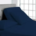thumbnail image 1 of 100% Egyptian Cotton - 1000 Thread Count Sheets for Adjustable Beds - 15" Inch Deep Pocket King Size Split Down 28" inches from The top - Split Head Sheets, Navy Blue Stripe, 1 of 8