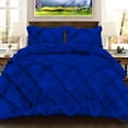 thumbnail image 1 of 100% Egyptian Cotton 3Pcs Diamond Ruffle Duvet Set Solid (Egyptian/Royal Blue, Oversize King), 1 of 5