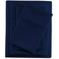 thumbnail image 1 of 100% Egyptian Cotton 4 PC Bed Sheet Set, 600 Thread Count, Extra Soft and Luxury, Luxury Sheet Set 4 PC, 18" Deep Pocket - Cal king Size - Navy Blue Solid., 1 of 4