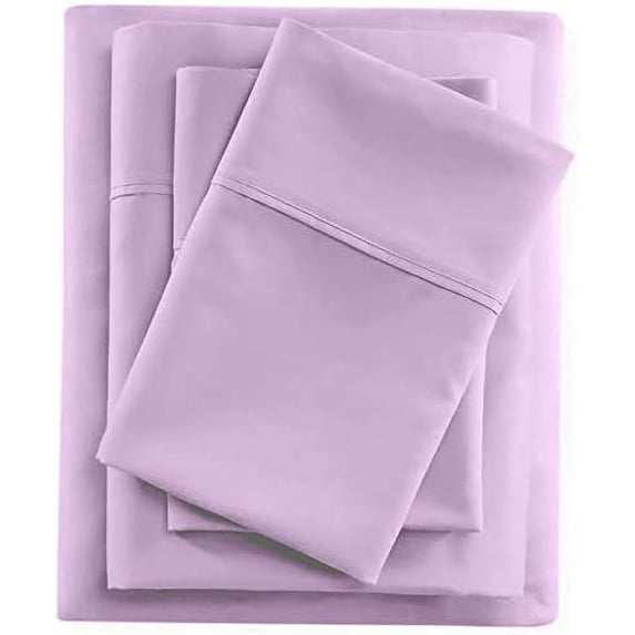 100% Egyptian Cotton 4 PC Bed Sheet Set, 600 Thread Count, Extra Soft and Luxury, Luxury Sheet Set 4 PC, 18" Deep Pocket - king Size - Lavender Solid.