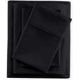 thumbnail image 1 of 100% Egyptian Cotton 4 PC Bed Sheet Set, 600 Thread Count, Extra Soft and Luxury, Luxury Sheet Set 4 PC, 14" Deep Pocket - Twin XXL Size - Black Solid., 1 of 4