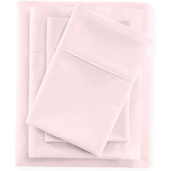 100% Egyptian Cotton 4 PC Bed Sheet Set, 600 Thread Count, Extra Soft and Luxury, Luxury Sheet Set 4 PC, 18" Deep Pocket - Cal king Size - Pink Solid.