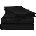 thumbnail image 1 of 100% Egyptian Cotton, 400TC, 1 Piece Flat Sheet, 1 Piece Fiited Sheet with 14" Deep Pocket & 4 Piece Pillowcases, All Season Uses Bedsheet Set 6 Piece-Black Stripe, Full-XL Size, 1 of 6