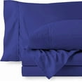 thumbnail image 1 of 100% Egyptian Cotton, 400TC, 1 Piece Flat Sheet, 1 Piece Fiited Sheet with 16" Deep Pocket & 4 Piece Pillowcases, All Season Uses Bedsheet Set 6 Piece-Royal Blue Solid, Olympic Queen Size, 1 of 6