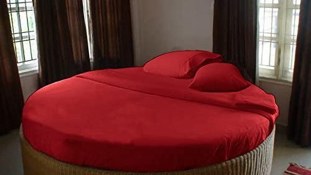 100 Egyptian Cotton 700 Thread Count 4pc Round Bed Sheet Set with 15
