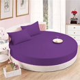 thumbnail image 1 of 100% Egyptian Cotton 700 Thread Count 4pc Round Bed Sheet Set with 15 Inch Deep Pocket Size 96" Diameter Color Royal blue Solid, 1 of 5