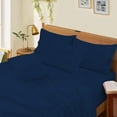 thumbnail image 1 of 100% Egyptian Cotton 800 Thread Count 4Pcs Sheet Set Upto 12" Inch Deep Pocket Bed Sheet Set - Twin Size (39" X 75") Inch, Navy Blue Solid, 1 of 8