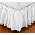 thumbnail image 1 of 100% Egyptian Cotton 800 Thread Count Hotel Quality Dust Ruffle Bed Skirt, 15" Inch Drop Length Ruffle Bed Skirt, California King Size (72" x 84") Inch, White Stripe, 1 of 5
