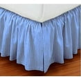 thumbnail image 1 of 100% Egyptian Cotton 800 Thread Count Hotel Quality Dust Ruffle Bed Skirt, 15" Inch Drop Length Ruffle Bed Skirt, Full Size (54" x 75") Inch, Light Blue Stripe, 1 of 5