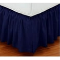 thumbnail image 1 of 100% Egyptian Cotton 800 Thread Count Hotel Quality Dust Ruffle Bed Skirt, 15" Inch Drop Length Ruffle Bed Skirt, Full Size (54" x 75") Inch, Navy Blue Stripe, 1 of 5