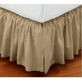 thumbnail image 1 of 100% Egyptian Cotton 800 Thread Count Hotel Quality Dust Ruffle Bed Skirt, 15" Inch Drop Length Ruffle Bed Skirt, King Size (78" x 80") Inch, Taupe Stripe, 1 of 5