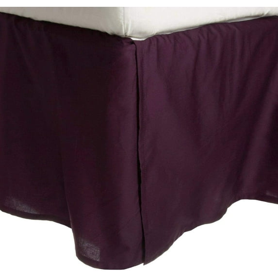 100% Egyptian Cotton 800 Thread Count Hotel Quality Dust Ruffle Bed Skirt, 18" Inch Drop Length Ruffle Bed Skirt, King Size (78" x 80") Inch, Plum Solid