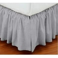 thumbnail image 1 of 100% Egyptian Cotton 800 Thread Count Hotel Quality Dust Ruffle Bed Skirt, 18" Inch Drop Length Ruffle Bed Skirt, Queen Size (60" x 80") Inch, Silver Stripe, 1 of 5