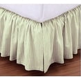 thumbnail image 1 of 100% Egyptian Cotton 800 Thread Count Hotel Quality Dust Ruffle Bed Skirt, 21" Inch Drop Length Ruffle Bed Skirt, King Size (78" x 80") Inch, Ivory Stripe, 1 of 5