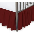 thumbnail image 1 of 100% Egyptian Cotton 800 Thread Count Hotel Quality Dust Ruffle Bed Skirt, 21" Inch Drop Length Ruffle Bed Skirt, Queen Size (60" x 80") Inch, Burgundy Solid, 1 of 5