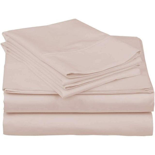 100% Egyptian Cotton 800 Thread Count Sleeper Sofa Sheet Fit Up to 5" Inches Deep Pocket Full Sleeper Sofa Bed Sheet Set (54" x 72" + 5"), Full Size, Blush Solid