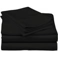 thumbnail image 1 of 100% Egyptian Cotton 800 Thread Count Sleeper Sofa Sheet Fit Up to 6" Inches Deep Pocket Queen XL Sleeper Sofa Bed Sheet Set (60" x 80" + 6"), Queen XL Size, Black Solid, 1 of 7