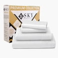 thumbnail image 1 of 100% Egyptian Cotton California King Sheets 4 Piece - 400 Thread Count Sateen Weave, Cal-King Size Sheets Set with 15" Deep Pockets, Cooling, Breathable Cotton Sheets for Cal King Size Bed - White, 1 of 7