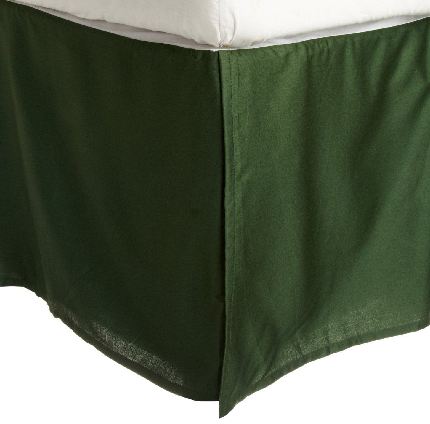 100 Egyptian Cotton Chic Solid Bed Skirt with Split Corners Hunter