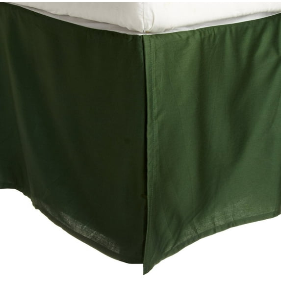 100% Egyptian Cotton Chic Solid Bed Skirt with Split Corners Hunter Green / Twin