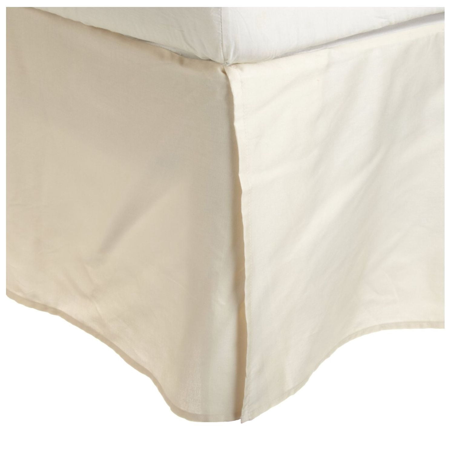 100% Egyptian Cotton Chic Solid Bed Skirt with Split Corners Ivory / Twin