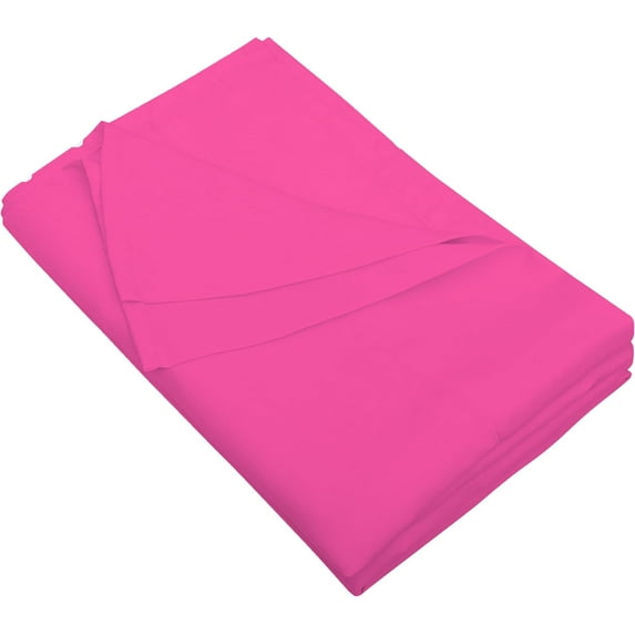 100% Egyptian Cotton Emperor (110" x 114" ) Flat Sheet, 600 Thread Count, Cool & Breathable, Soft & Durable Top Sheet { Solid Hot Pink Emperor Size }