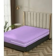 thumbnail image 1 of 100% Egyptian Cotton L Shape Zipper Mattress Cover, 800 TC, 18 Inch Deep Pocket King Size (76x80), Stripe Lavender, 1 of 6