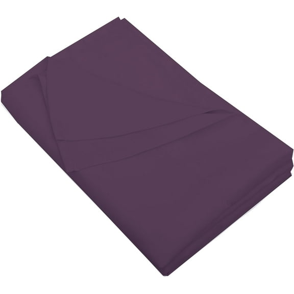 100% Egyptian Cotton Oversized King (132" X 110") Flat Sheet, 600 Thread Count, Cool & Breathable, Soft & Durable Top Sheet {Solid Plum Oversized King Size }