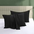thumbnail image 1 of 100% Egyptian Cotton Pillow Protectors Set of 2, 600 Thread Count Standard Size Bed Pillow Cases with Zipper, Sateen Weave Cooling Pillow Cases Quiet and Breathable Easy Care (2PCS, Standard, Black), 1 of 7