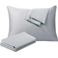 thumbnail image 1 of 100% Egyptian Cotton Queen Pillow Protectors Set of 2, 400 Thread Count Sateen Weave Cooling Pillowcase, Easy Care Zippered Style Pillow Covers (Gray, Queen), 1 of 8