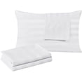 thumbnail image 1 of 100% Egyptian Cotton Queen Pillow Protectors Set of 4, 400 Thread Count Sateen Weave Cooling Pillowcase, Easy Care Zippered Style Pillow Covers (Striped White, Queen), 1 of 8