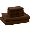 thumbnail image 1 of ABORN 600-TC 100% Egyptian Cotton Bedsheet |6-PC - Queen, Chocolate| 12" Deep Pocket, 1 of 8