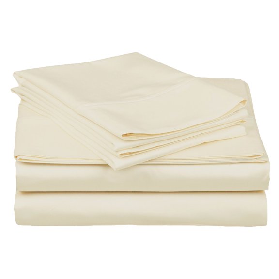 100% Egyptian Cotton Sheet Set, 400-Thread Count, Deep Pockets Ivory / Full