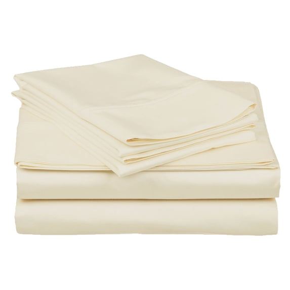 100% Egyptian Cotton Sheet Set, 400-Thread Count, Deep Pockets Ivory / Twin XL