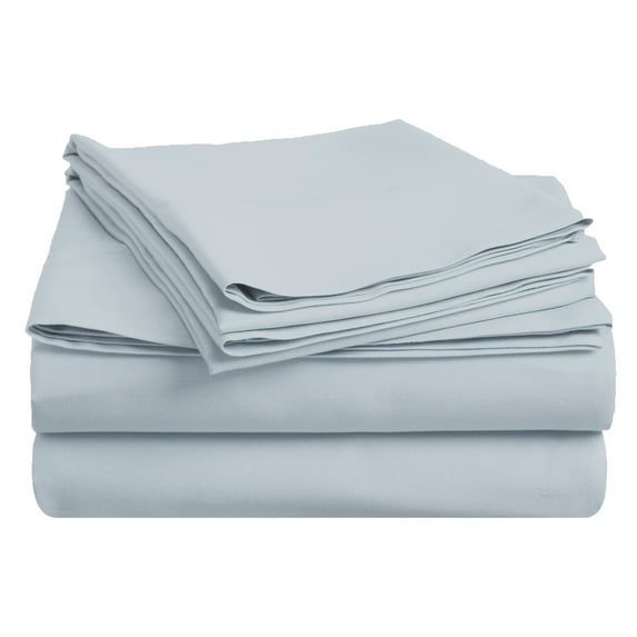 100% Egyptian Cotton Sheet Set, 400-Thread Count, Deep Pockets Light Blue / Full