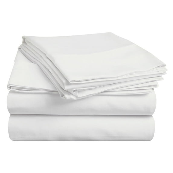 100% Egyptian Cotton Sheet Set, 400-Thread Count, Deep Pockets White / Full