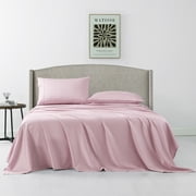 100% Egyptian Cotton Sheet Set King Size,400 Thread Count Sateen Hotel Luxury 16" Deep Pocket Sheets Pink