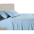 thumbnail image 1 of 100% Egyptian Cotton Sheets Cal King Size - 800 Thread Count Light Blue Stripe Bed Sheets, Premium 4 Piece Sateen Weave Sheet Set, Soft Long Staple Cotton, 12 Inch Deep Pocket, 1 of 5