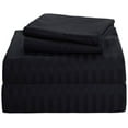 thumbnail image 1 of 100% Egyptian Cotton Sheets - Luxurious Full Size Bed Sheets Set with 18" Deep Pockets, 800 Thread Count - 4 Piece Bedding Sheets And Pillowcases, Ultra Soft & Comfortable - Black Stripe., 1 of 4